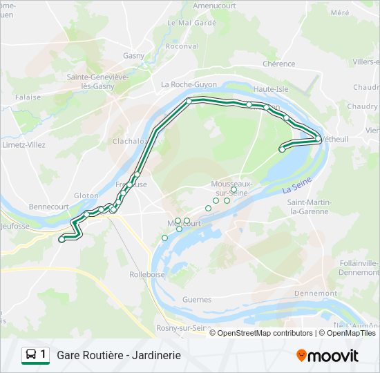 1 Bus Line Map