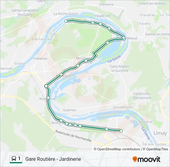 1 Bus Line Map