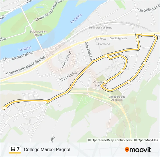 7 Bus Line Map