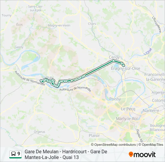 9 Bus Line Map