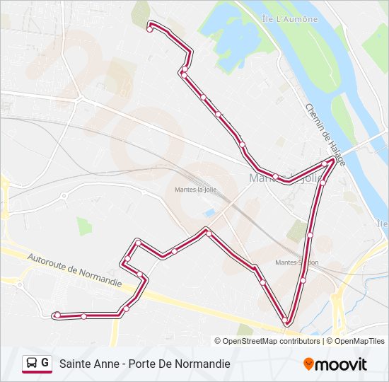 G Bus Line Map
