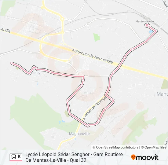 K Bus Line Map