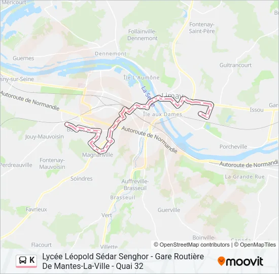 K Bus Line Map
