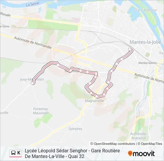 K Bus Line Map
