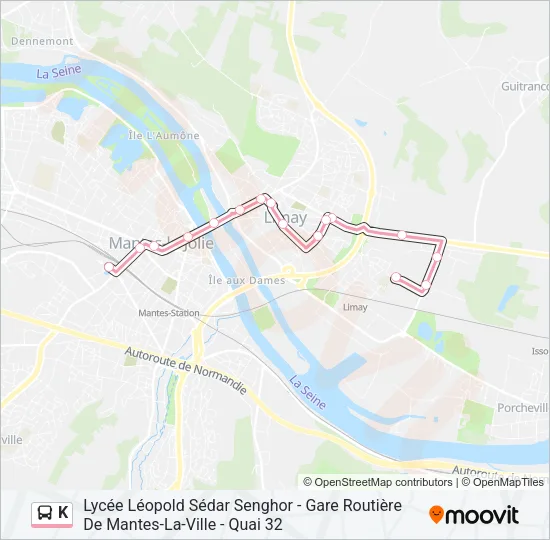 K Bus Line Map
