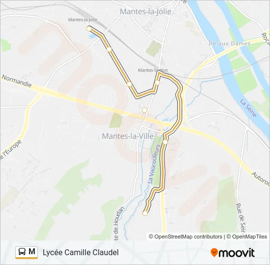 M Bus Line Map