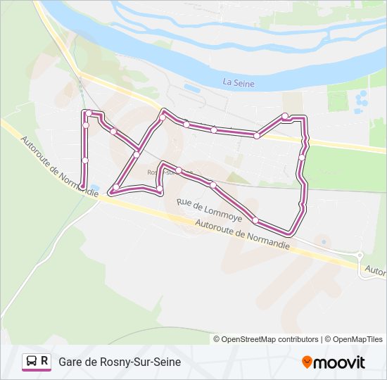 R Bus Line Map