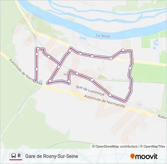 R Bus Line Map
