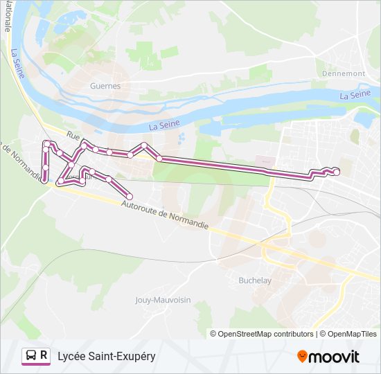 R Bus Line Map