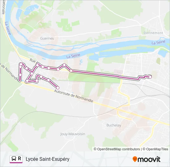 R Bus Line Map