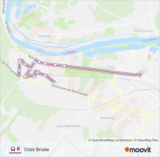 R Bus Line Map
