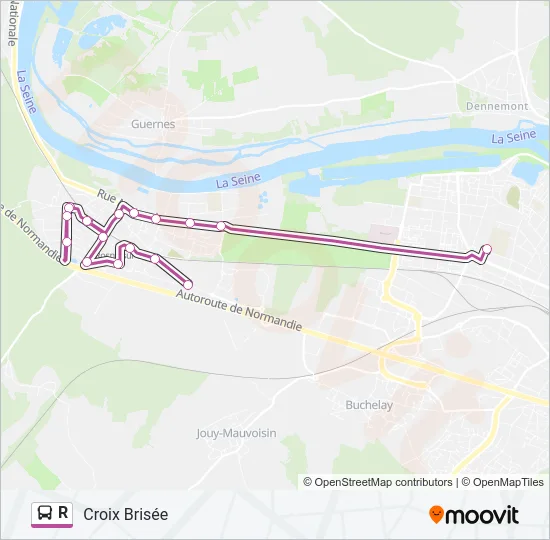R Bus Line Map