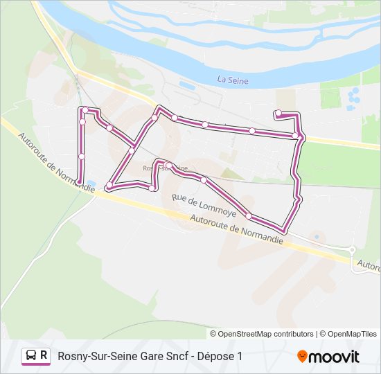 R Bus Line Map