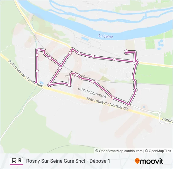 R Bus Line Map