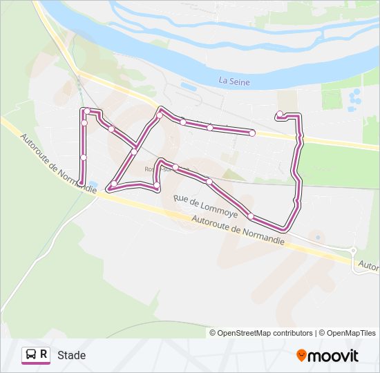 R Bus Line Map