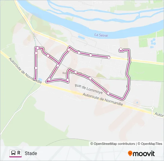R Bus Line Map