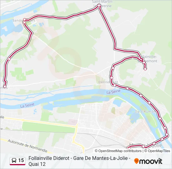 15 Bus Line Map