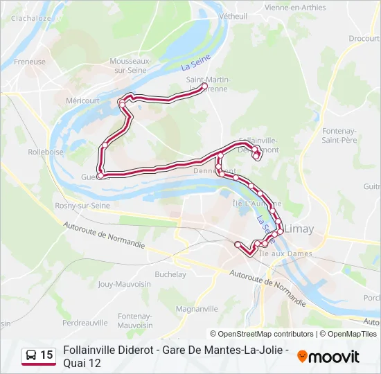 15 Bus Line Map