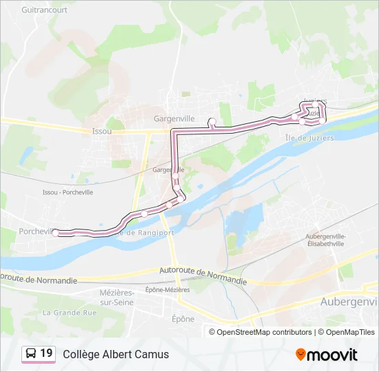 19 Bus Line Map
