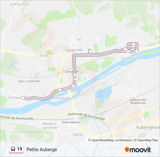 19 Bus Line Map