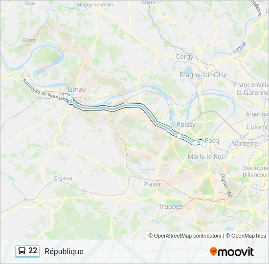 22 Bus Line Map