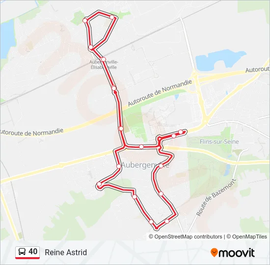 40 Bus Line Map