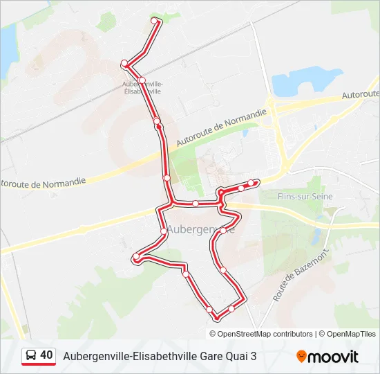 40 Bus Line Map