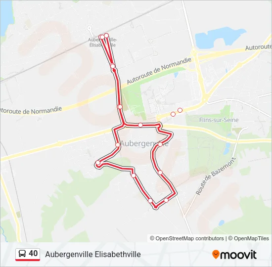 40 Bus Line Map