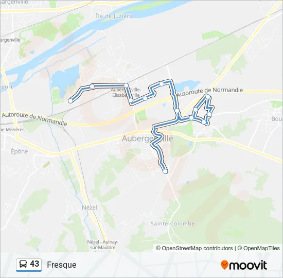 43 Bus Line Map