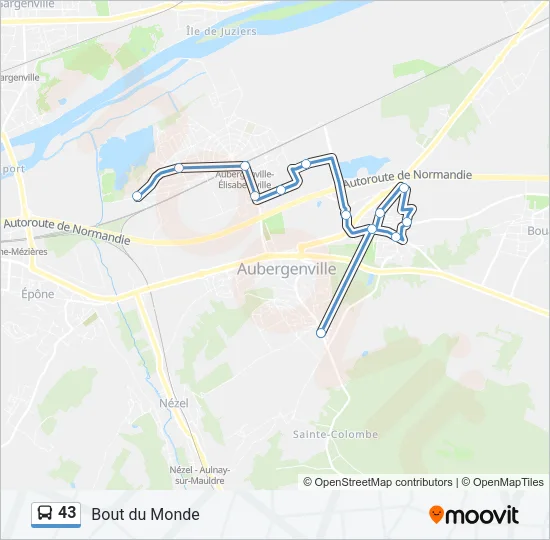 43 Bus Line Map