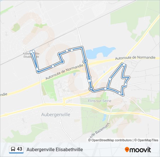43 Bus Line Map