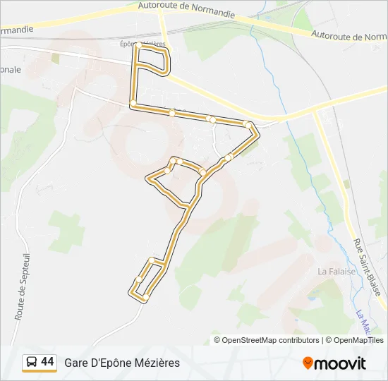 44 Bus Line Map