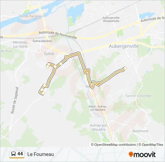 44 Bus Line Map