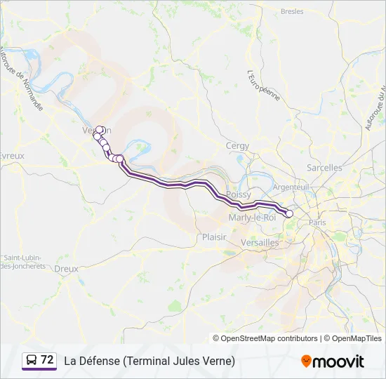 72 Bus Line Map