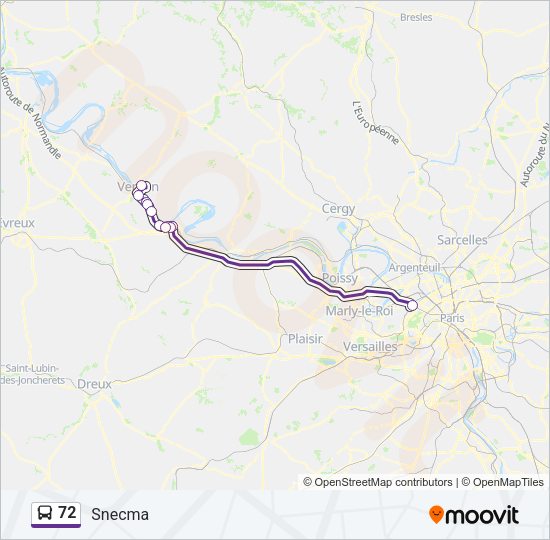 72 Bus Line Map