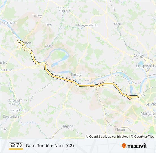 73 Bus Line Map