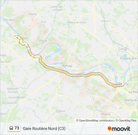 73 Bus Line Map