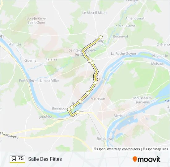 75 Bus Line Map