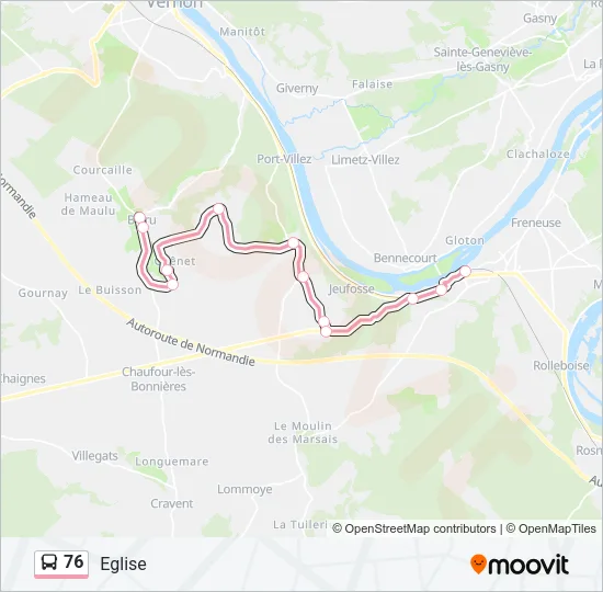76 Bus Line Map