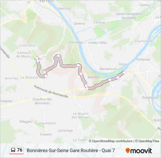 76 Bus Line Map
