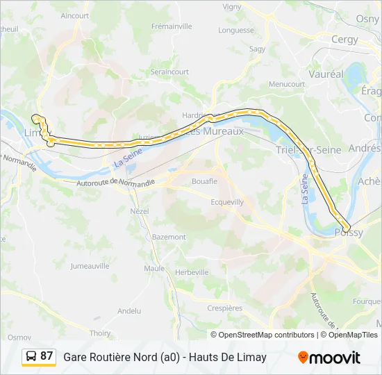 87 Bus Line Map