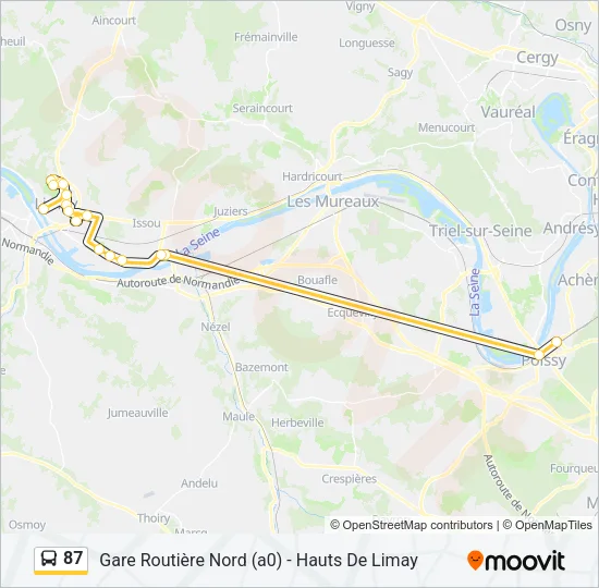 87 Bus Line Map