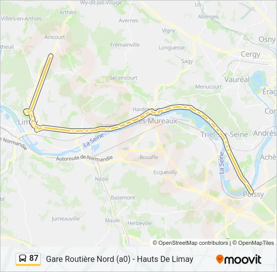 87 Bus Line Map