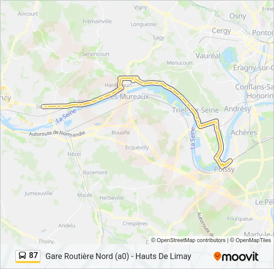 87 Bus Line Map