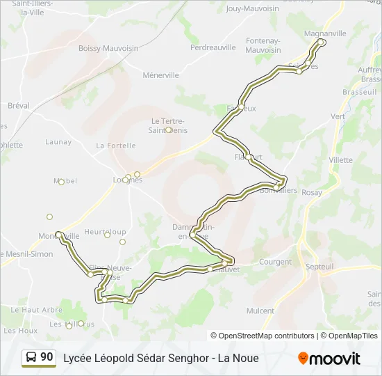 90 Bus Line Map
