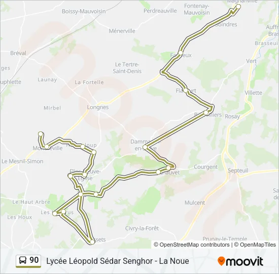90 Bus Line Map