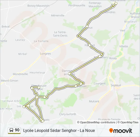 90 Bus Line Map