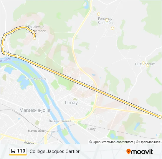 Plan de la ligne 110 de bus