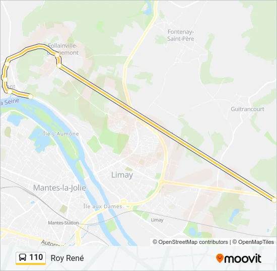 Plan de la ligne 110 de bus