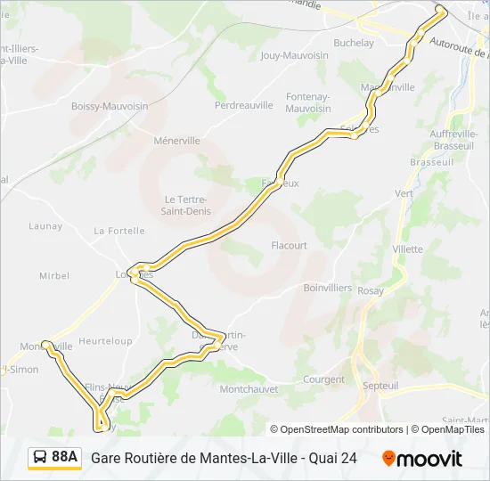 88A Bus Line Map